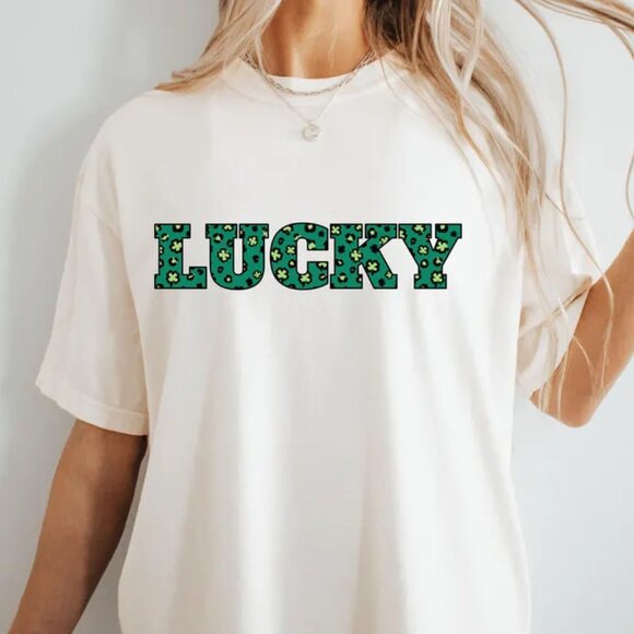 Tops - Lucky Graphic Tee, Lucky Saint Patricks Day Gifts, St Patricks Day